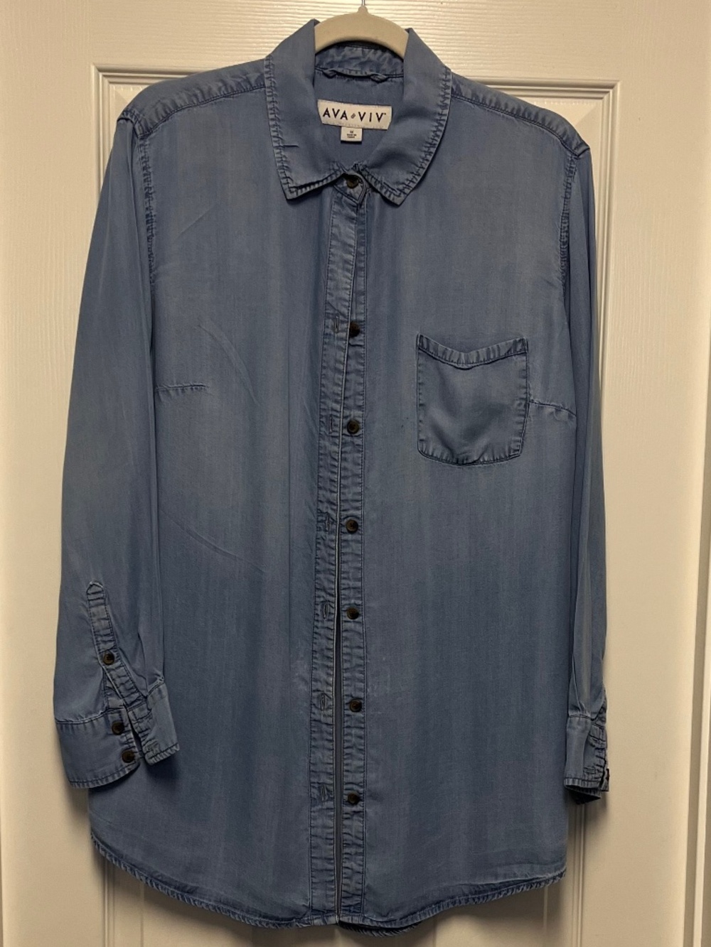 AVA & VIV Chambray Shirt, 100% Lyocell, 1X